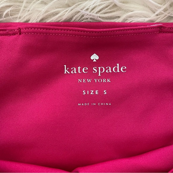 Kate Spade Pink Scalloped Hem High Rise Cropped Capri Crop Leggings - Picture 9 of 12